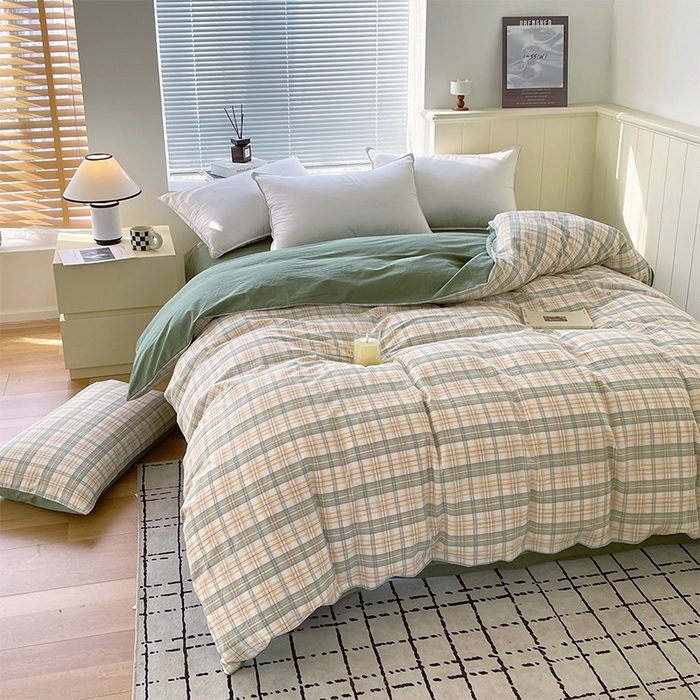 91家纺网 家纺一手货源 找家纺 春皖家纺 2026春夏新款全棉纯棉水洗棉单被套被套单件单品被套 翠竹-果条