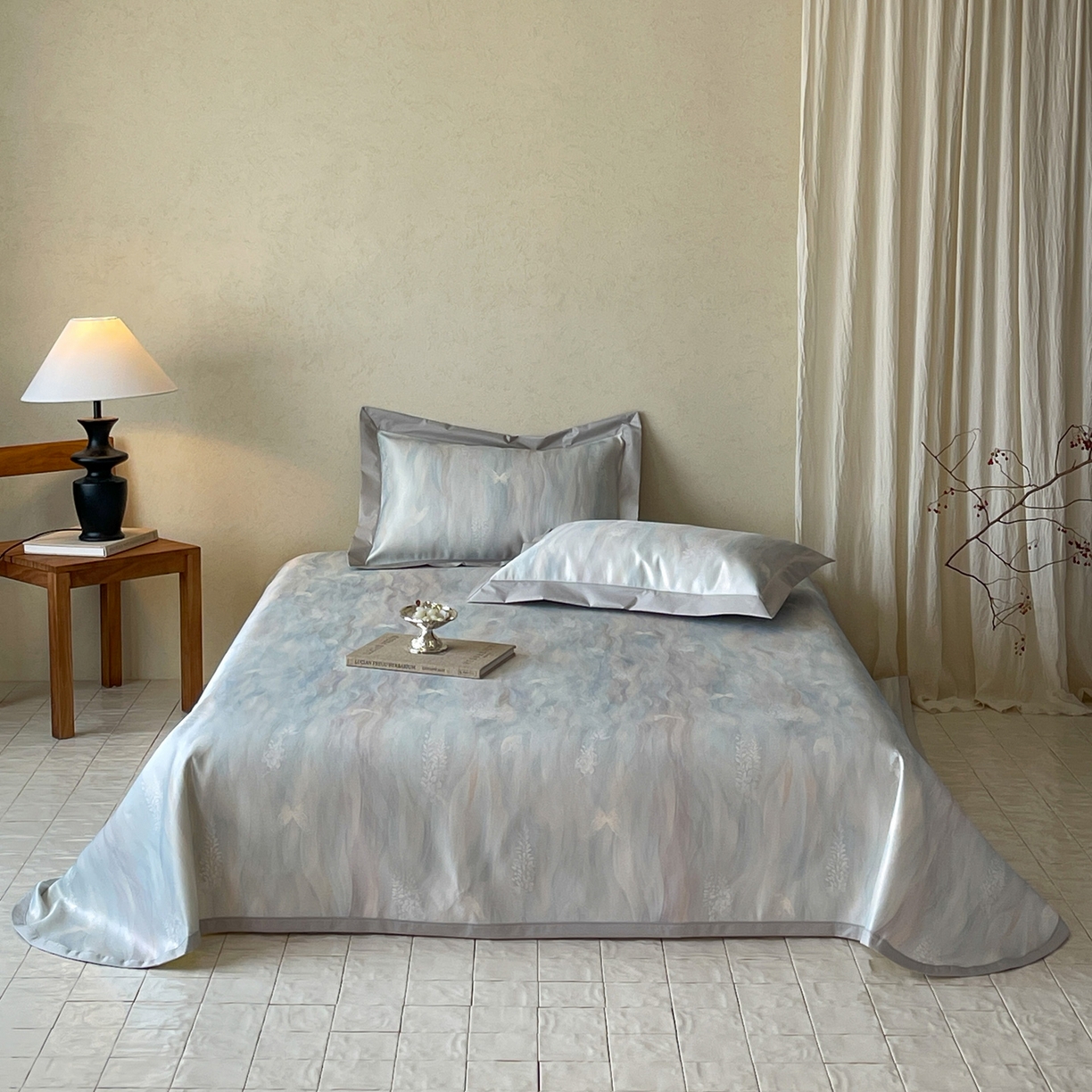 91家纺网 家纺一手货源 找家纺 三味舒屋 2026新款慕奢系列床单冰丝席凉席席子 雅兰