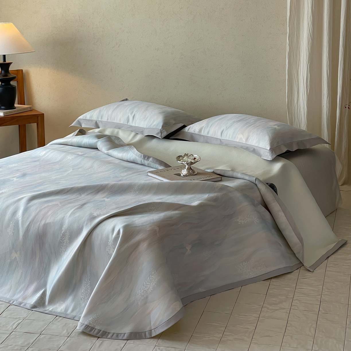 91家纺网 家纺一手货源 找家纺 三味舒屋 2026新款慕奢系列床单冰丝席凉席席子 雅兰