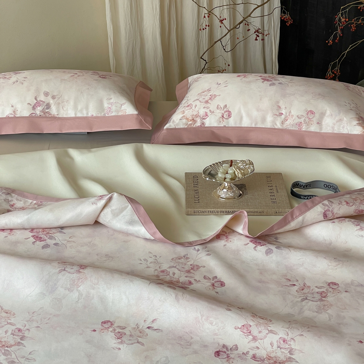 91家纺网 家纺一手货源 找家纺 三味舒屋 2026新款慕奢系列床单冰丝席凉席席子 粉黛