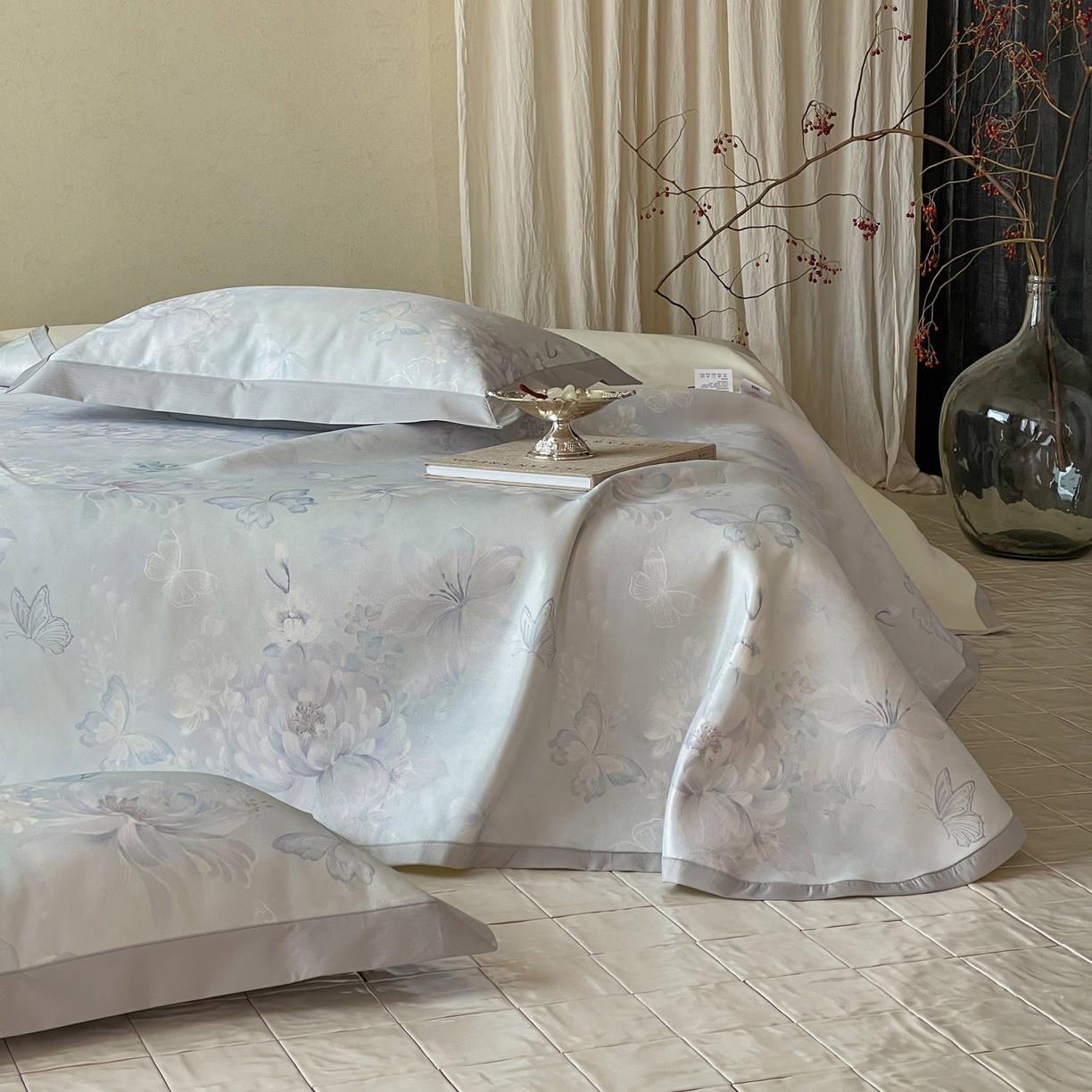 91家纺网 家纺一手货源 找家纺 三味舒屋 2026新款慕奢系列床单冰丝席凉席席子 纷飞