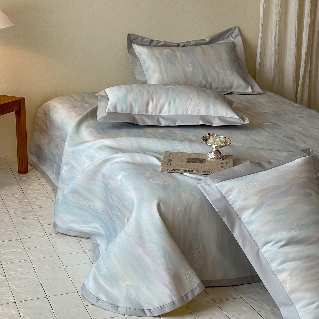 91家纺网 家纺一手货源 找家纺 三味舒屋 2026新款慕奢系列床单冰丝席凉席席子 雅兰