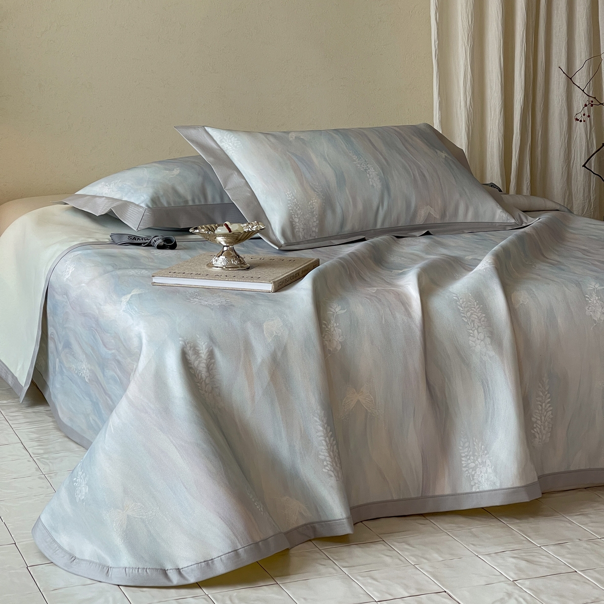 91家纺网 家纺一手货源 找家纺 三味舒屋 2026新款慕奢系列床单冰丝席凉席席子 雅兰