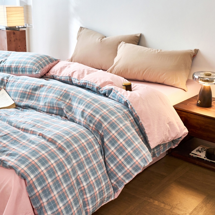 91家纺网 家纺一手货源 找家纺 春皖家纺 2026春夏新款全棉纯棉水洗棉单被套被套单件单品被套 摩尔蓝