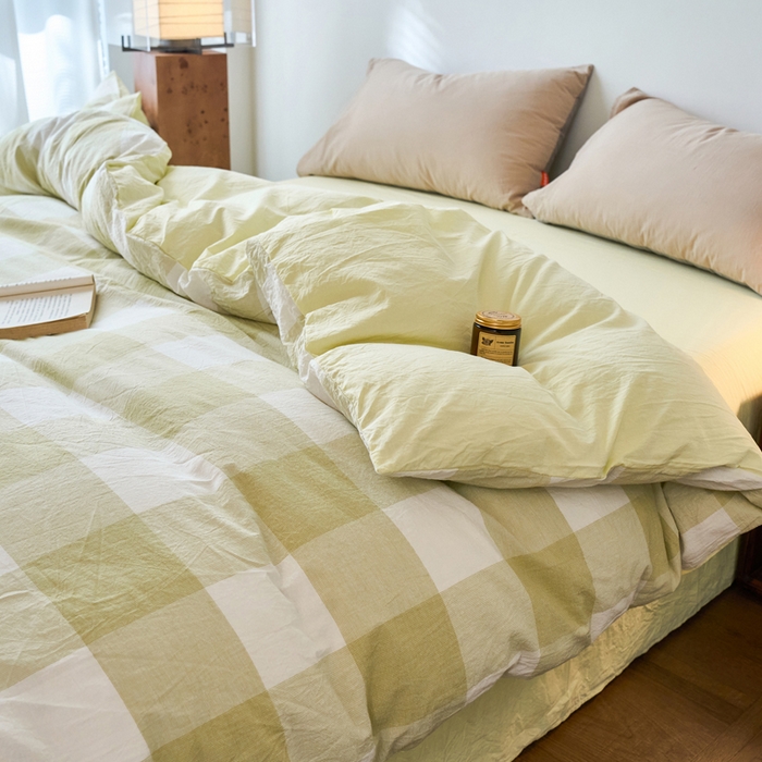 91家纺网 家纺一手货源 找家纺 春皖家纺 2026春夏新款全棉纯棉水洗棉单被套被套单件单品被套 素雅-芳绿