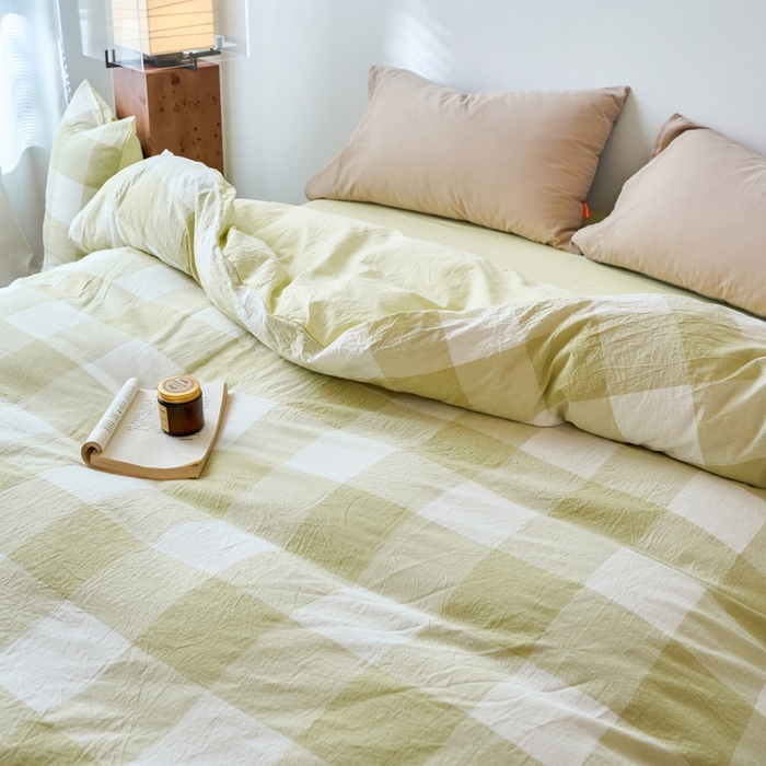 91家纺网 家纺一手货源 找家纺 春皖家纺 2026春夏新款全棉纯棉水洗棉单被套被套单件单品被套 素雅-芳绿