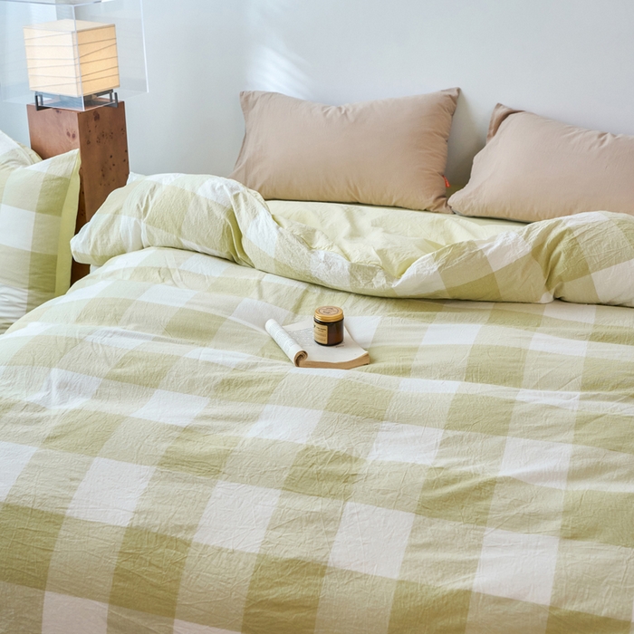 91家纺网 家纺一手货源 找家纺 春皖家纺 2026春夏新款全棉纯棉水洗棉单被套被套单件单品被套 素雅-芳绿