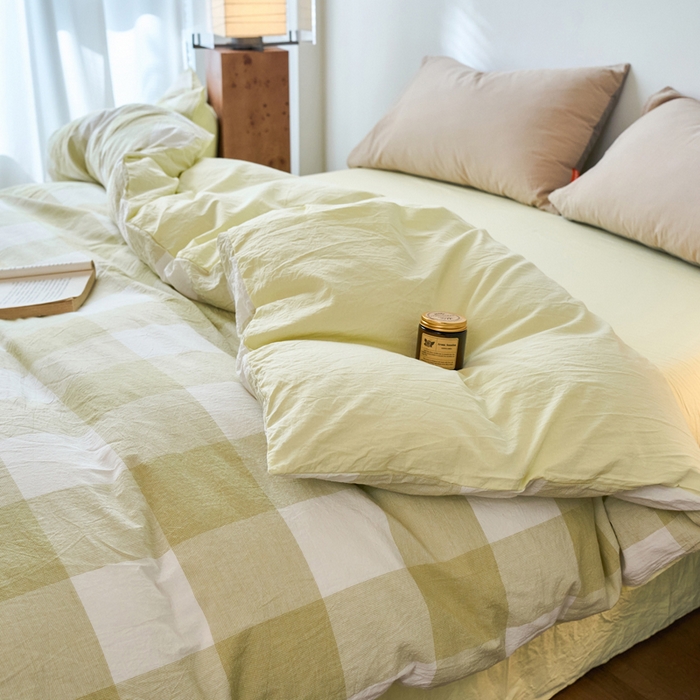 91家纺网 家纺一手货源 找家纺 春皖家纺 2026春夏新款全棉纯棉水洗棉单被套被套单件单品被套 素雅-芳绿