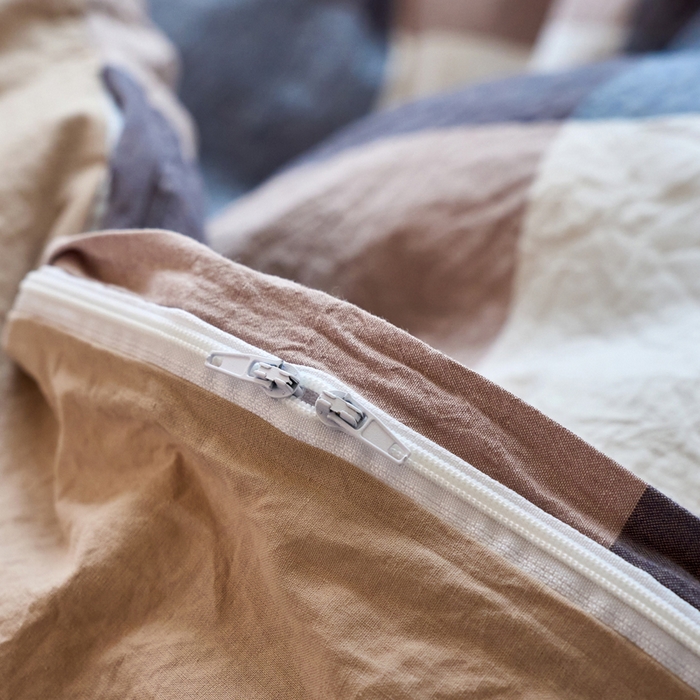 91家纺网 家纺一手货源 找家纺 春皖家纺 2026春夏新款全棉纯棉水洗棉单被套被套单件单品被套 素雅-蓝大格