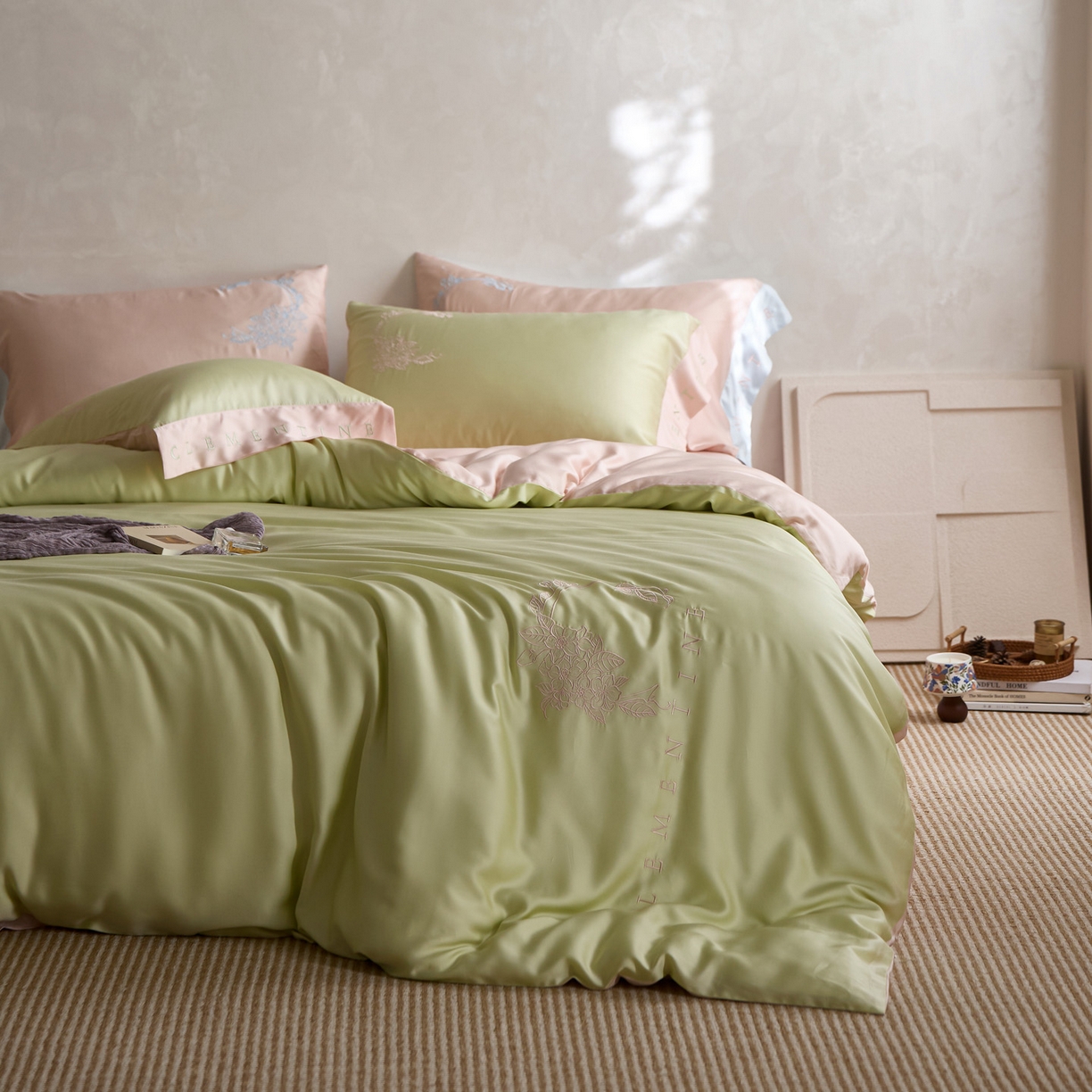 91家纺网 家纺一手货源 找家纺 （总）爱缦 2026新款60s兰精天丝四件套-马吉拉系列-风格一