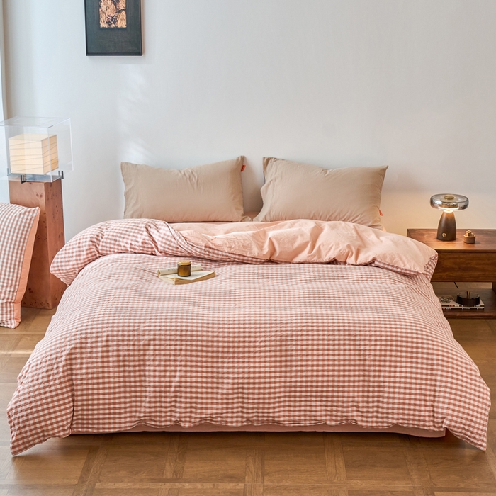 春皖家纺 2026春夏新款全棉纯棉水洗棉单被套被套单件单品被套 素雅-玉格