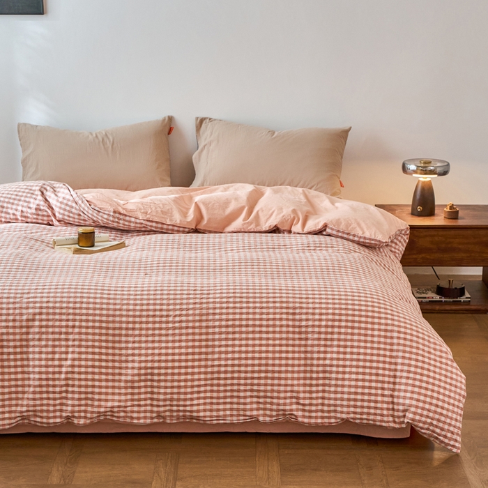 91家纺网 家纺一手货源 找家纺 春皖家纺 2026春夏新款全棉纯棉水洗棉单被套被套单件单品被套 素雅-玉格