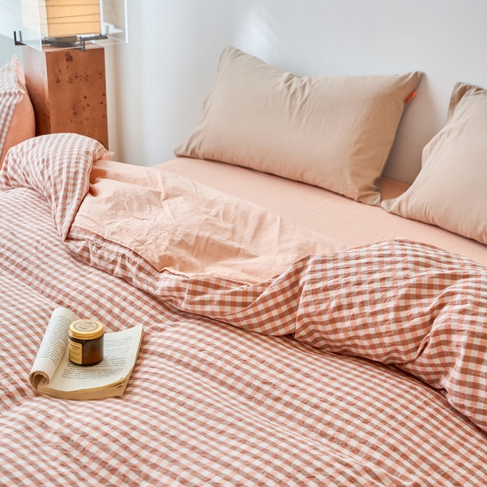 91家纺网 家纺一手货源 找家纺 春皖家纺 2026春夏新款全棉纯棉水洗棉单被套被套单件单品被套 素雅-玉格