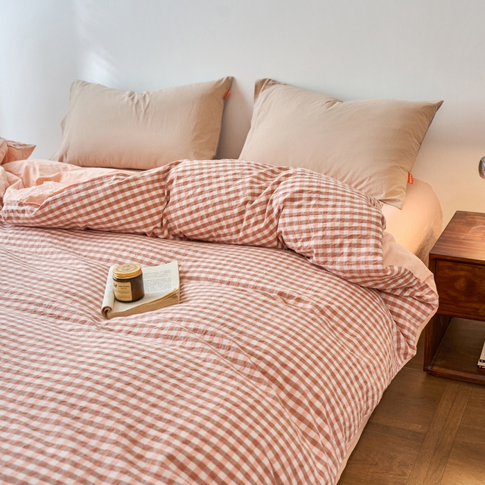 91家纺网 家纺一手货源 找家纺 春皖家纺 2026春夏新款全棉纯棉水洗棉单被套被套单件单品被套 素雅-玉格