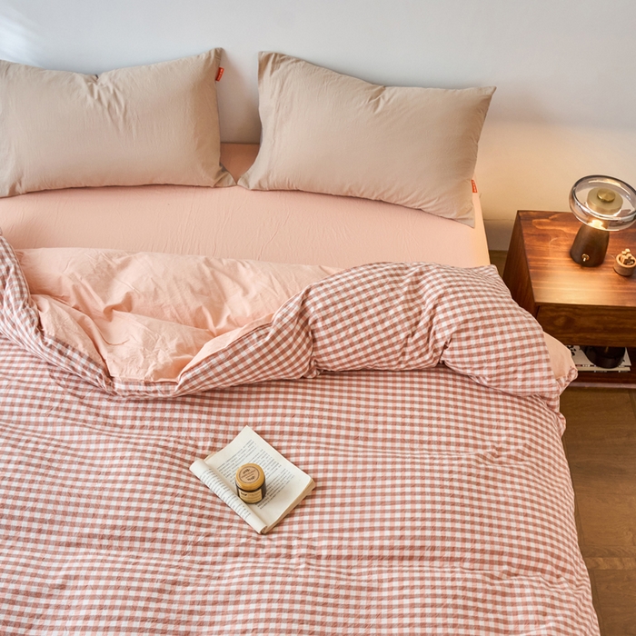 91家纺网 家纺一手货源 找家纺 春皖家纺 2026春夏新款全棉纯棉水洗棉单被套被套单件单品被套 素雅-玉格