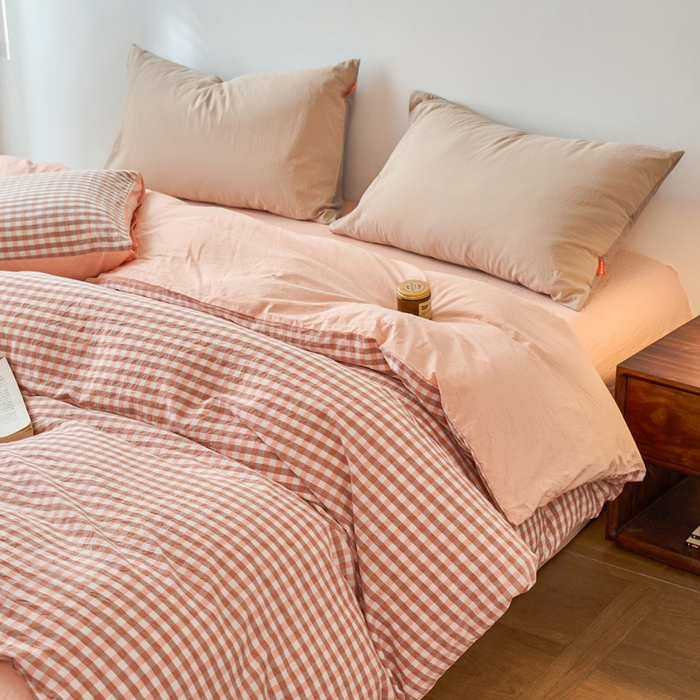 91家纺网 家纺一手货源 找家纺 春皖家纺 2026春夏新款全棉纯棉水洗棉单被套被套单件单品被套 素雅-玉格