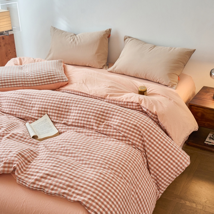 91家纺网 家纺一手货源 找家纺 春皖家纺 2026春夏新款全棉纯棉水洗棉单被套被套单件单品被套 素雅-玉格