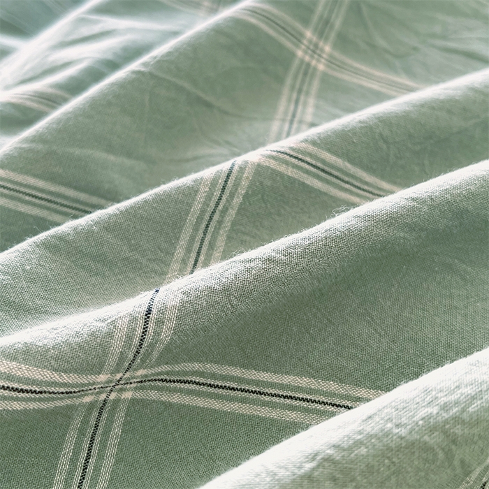 91家纺网 家纺一手货源 找家纺 春皖家纺 2026春夏新款全棉纯棉水洗棉单被套被套单件单品被套 素雅-韵绿