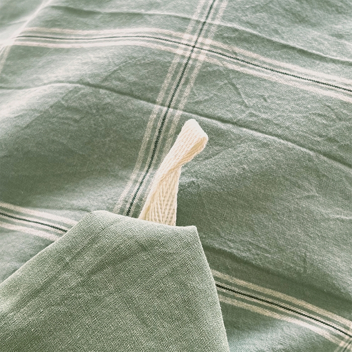 91家纺网 家纺一手货源 找家纺 春皖家纺 2026春夏新款全棉纯棉水洗棉单被套被套单件单品被套 素雅-韵绿