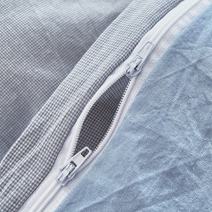 91家纺网 家纺一手货源 找家纺 春皖家纺 2026春夏新款全棉纯棉水洗棉单被套被套单件单品被套 细条蓝