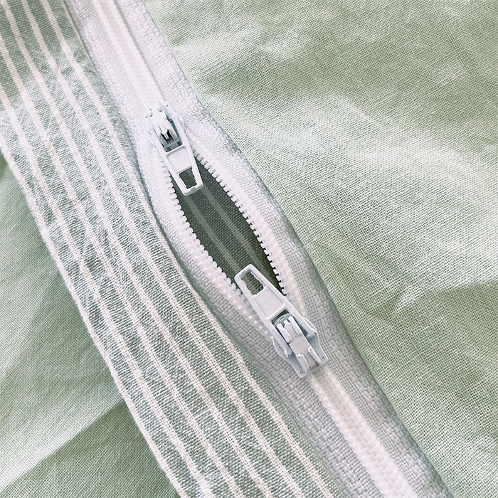 91家纺网 家纺一手货源 找家纺 春皖家纺 2026春夏新款全棉纯棉水洗棉单被套被套单件单品被套 细条绿