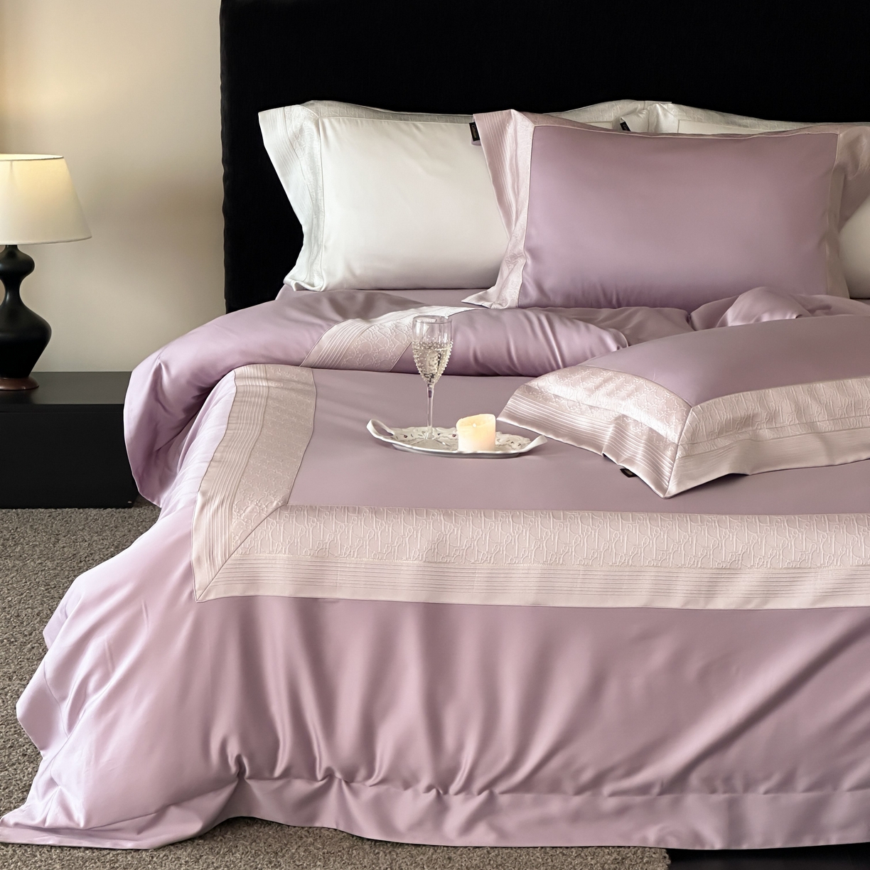 91家纺网 家纺一手货源 找家纺 （总）卡巴伦家纺 2026新款高精密立体压边款四件套-奥黛丽