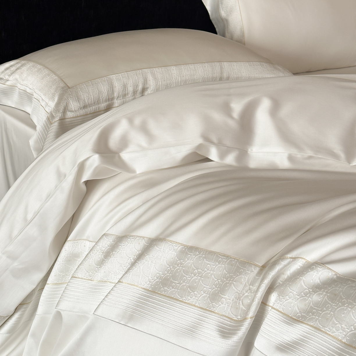 91家纺网 家纺一手货源 找家纺 卡巴伦家纺 2026新款高精密立体压边款四件套-奥黛丽 奥黛丽-白