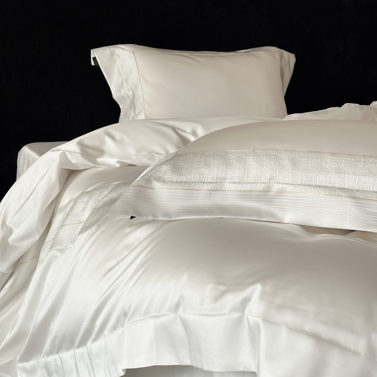 91家纺网 家纺一手货源 找家纺 卡巴伦家纺 2026新款高精密立体压边款四件套-奥黛丽 奥黛丽-白