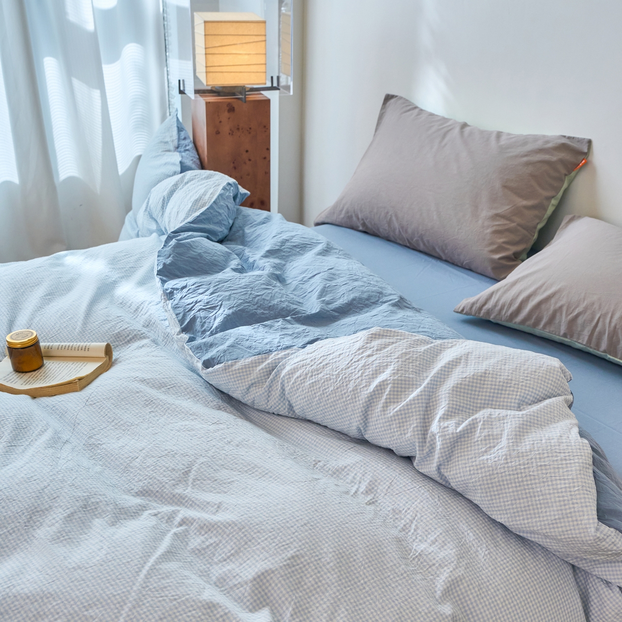 91家纺网 家纺一手货源 找家纺 春皖家纺 2026春夏新款全棉纯棉水洗棉单被套被套单件单品被套 月光蓝