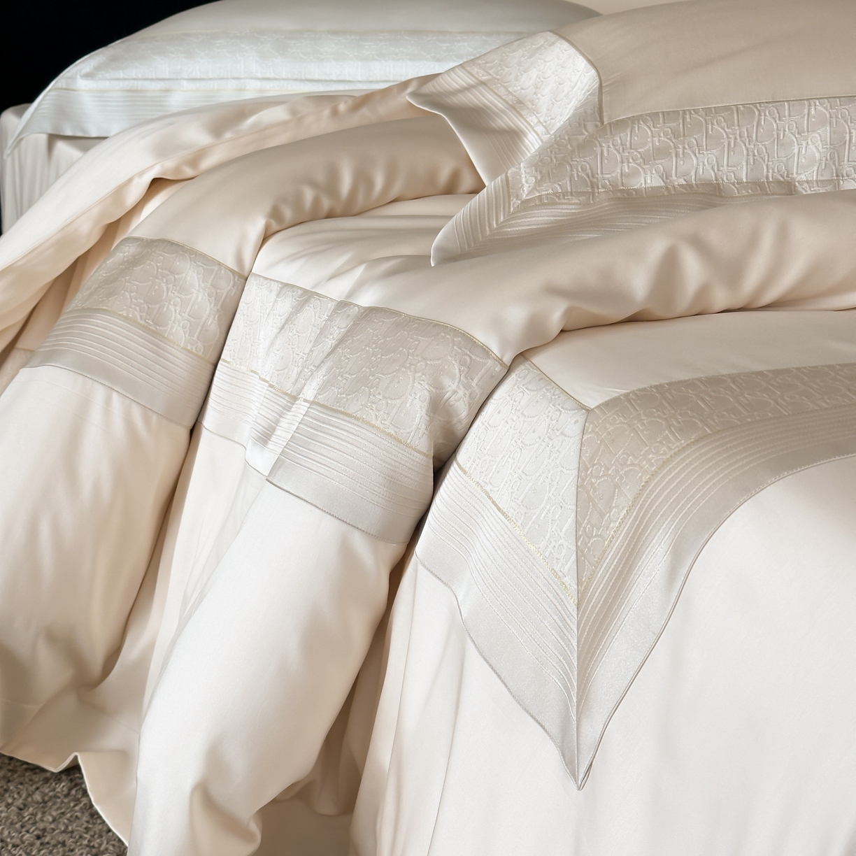 91家纺网 家纺一手货源 找家纺 卡巴伦家纺 2026新款高精密立体压边款四件套-奥黛丽 奥黛丽-香槟