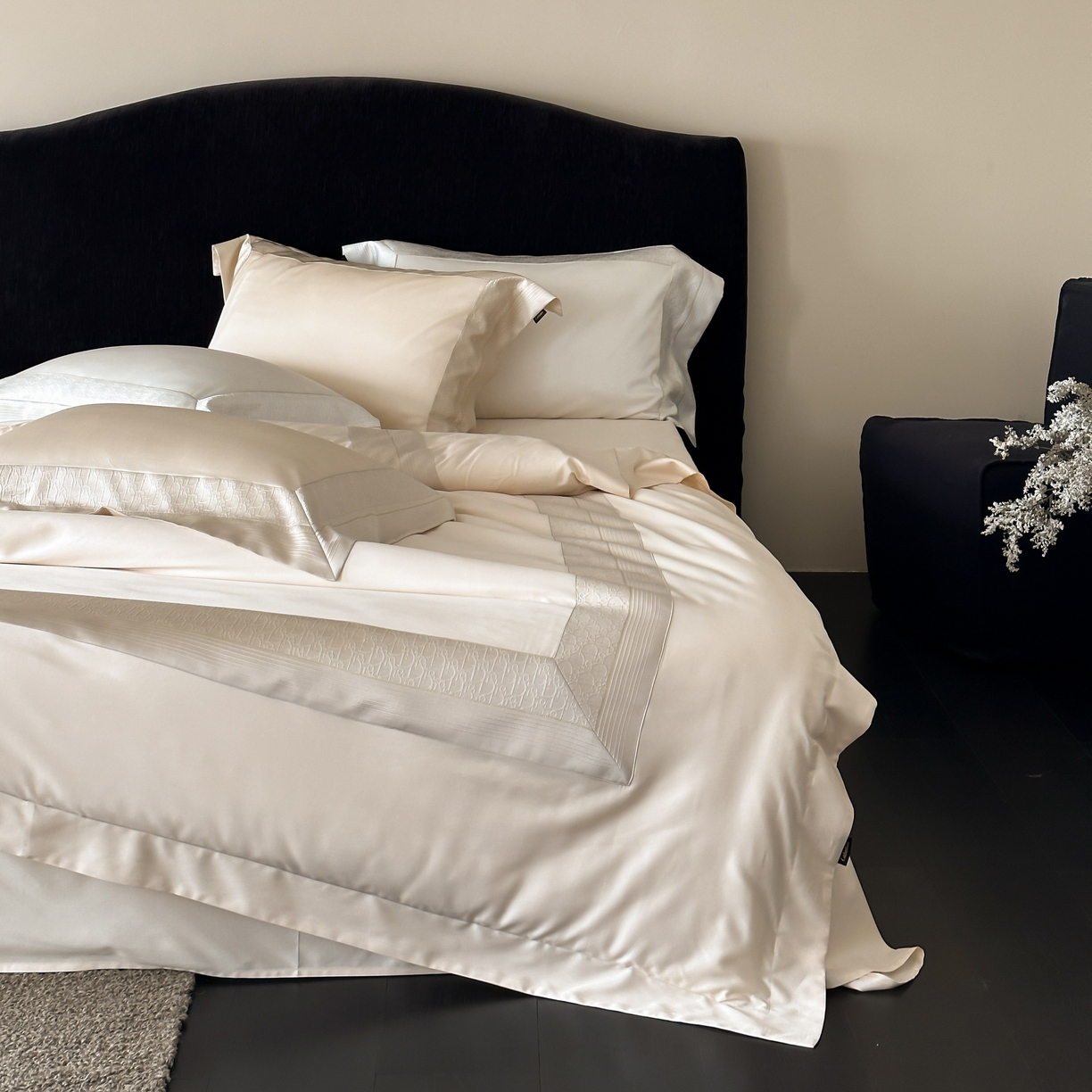 91家纺网 家纺一手货源 找家纺 卡巴伦家纺 2026新款高精密立体压边款四件套-奥黛丽 奥黛丽-香槟