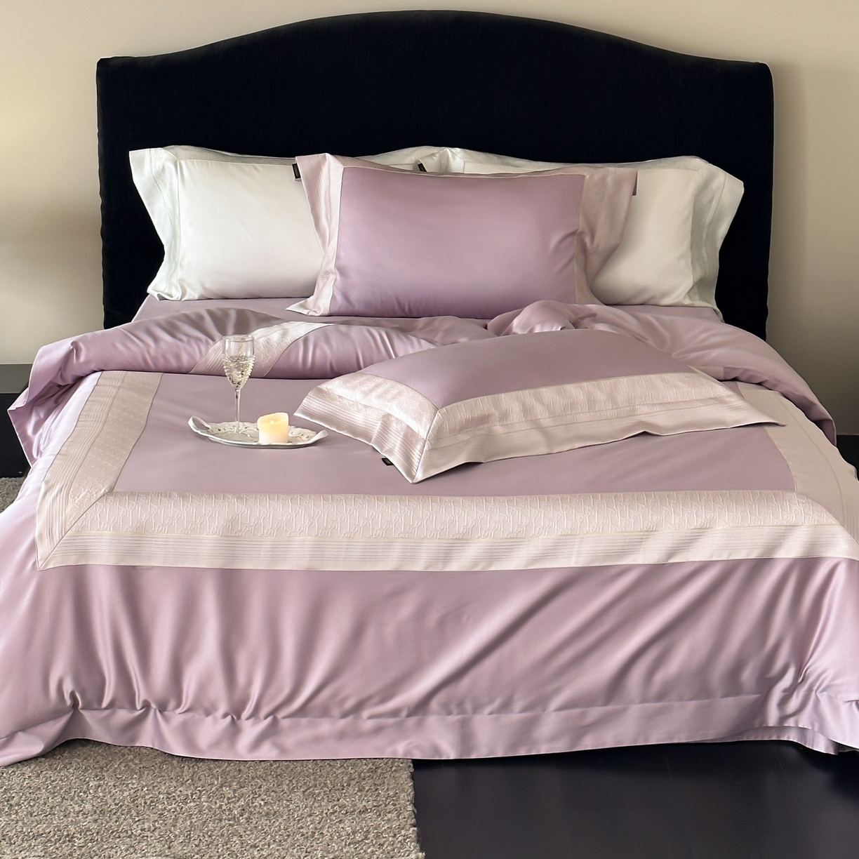 91家纺网 家纺一手货源 找家纺 卡巴伦家纺 2026新款高精密立体压边款四件套-奥黛丽 奥黛丽-紫