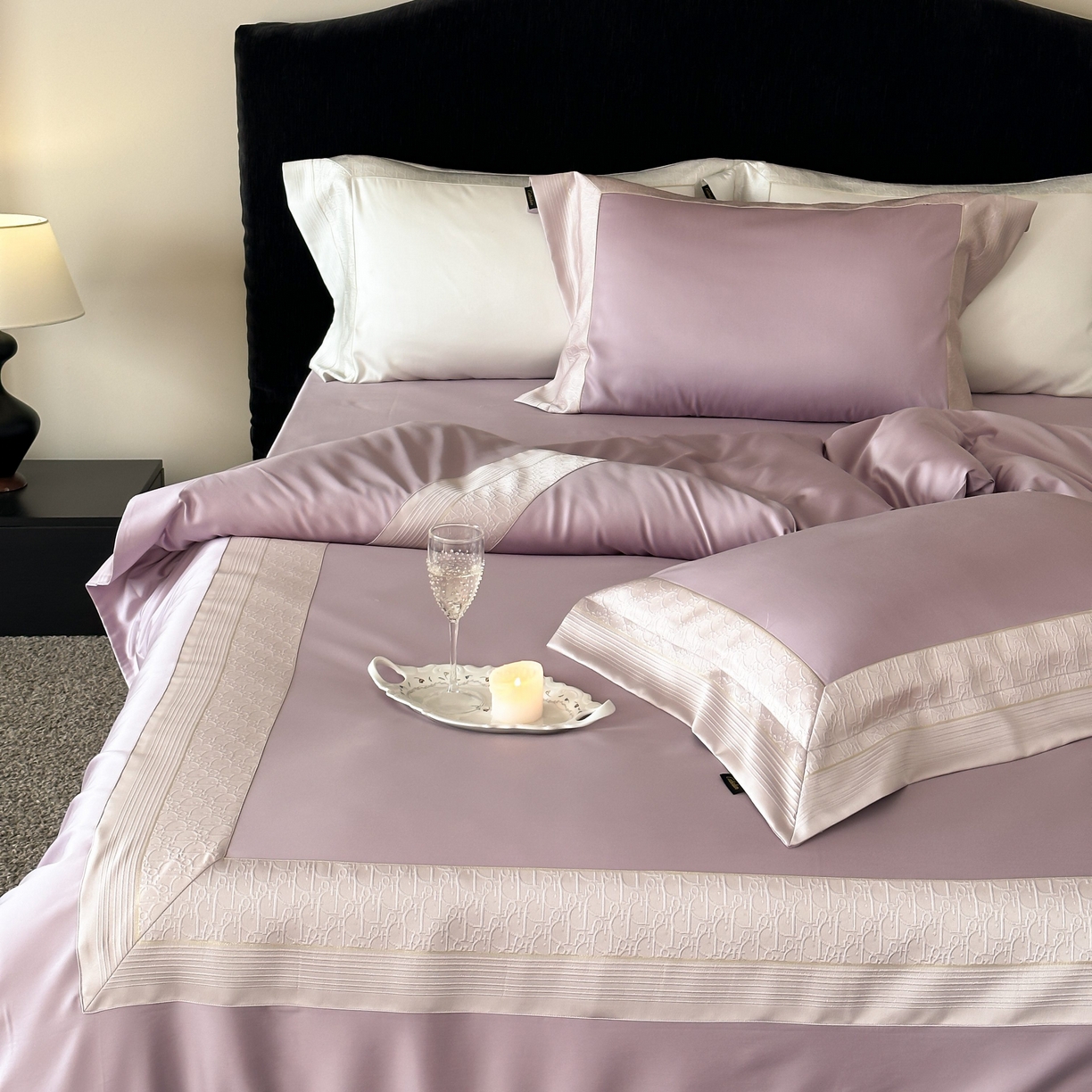 91家纺网 家纺一手货源 找家纺 卡巴伦家纺 2026新款高精密立体压边款四件套-奥黛丽 奥黛丽-紫