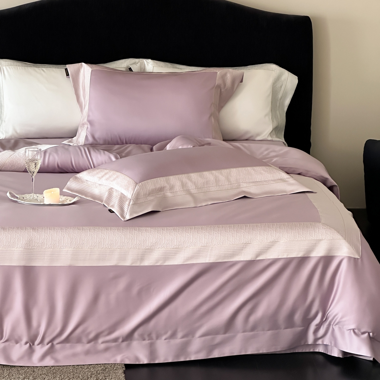 91家纺网 家纺一手货源 找家纺 卡巴伦家纺 2026新款高精密立体压边款四件套-奥黛丽 奥黛丽-紫