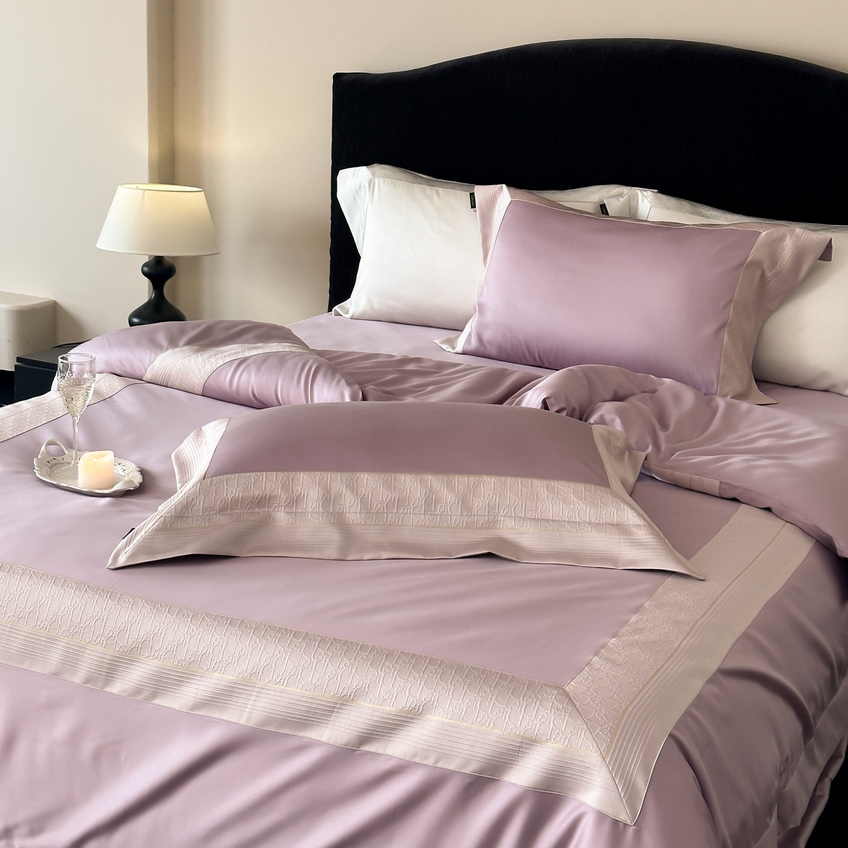 91家纺网 家纺一手货源 找家纺 卡巴伦家纺 2026新款高精密立体压边款四件套-奥黛丽 奥黛丽-紫