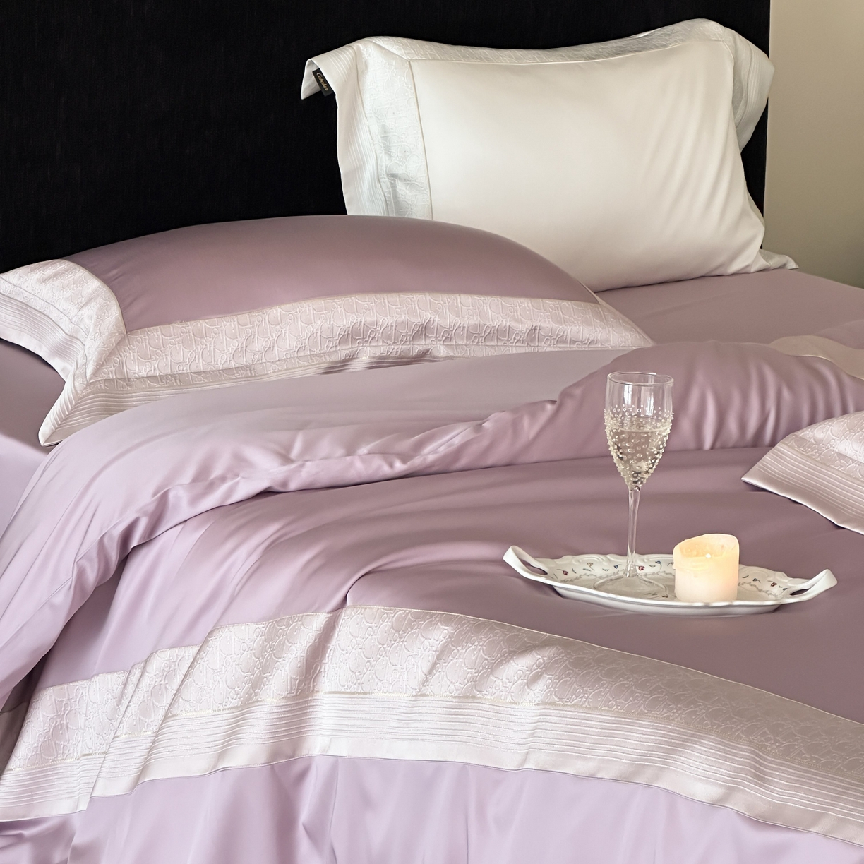 91家纺网 家纺一手货源 找家纺 卡巴伦家纺 2026新款高精密立体压边款四件套-奥黛丽 奥黛丽-紫