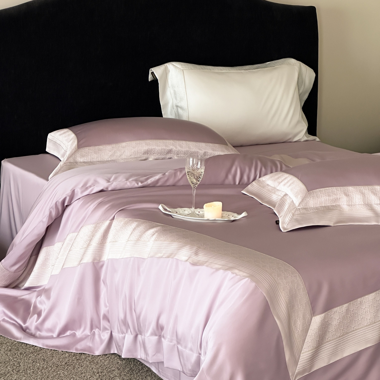 91家纺网 家纺一手货源 找家纺 卡巴伦家纺 2026新款高精密立体压边款四件套-奥黛丽 奥黛丽-紫