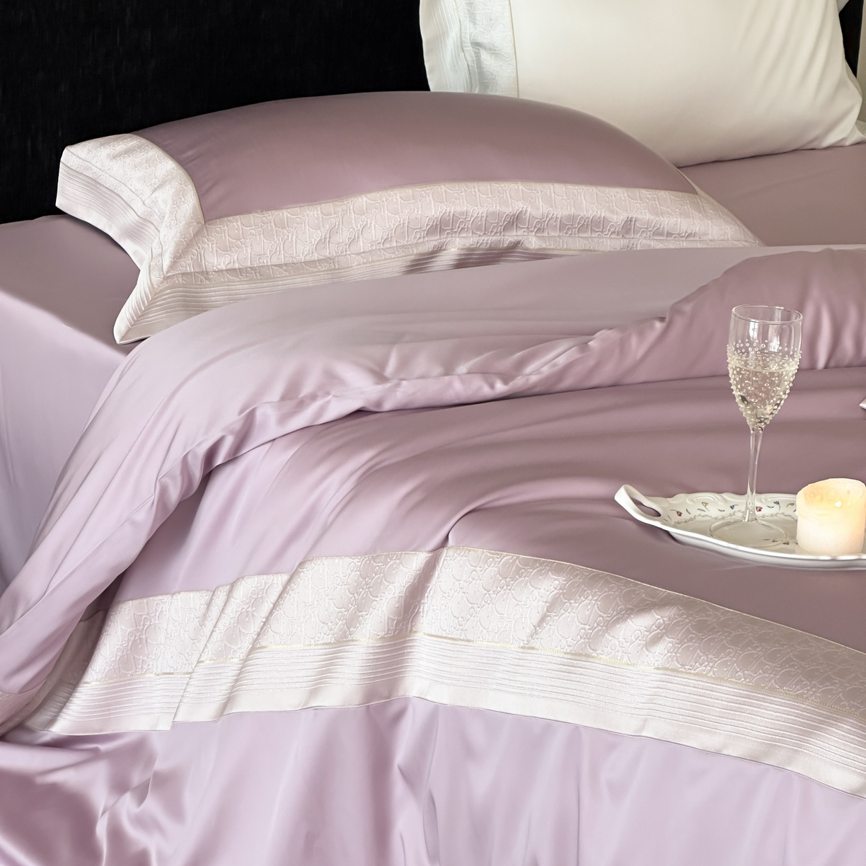 91家纺网 家纺一手货源 找家纺 卡巴伦家纺 2026新款高精密立体压边款四件套-奥黛丽 奥黛丽-紫