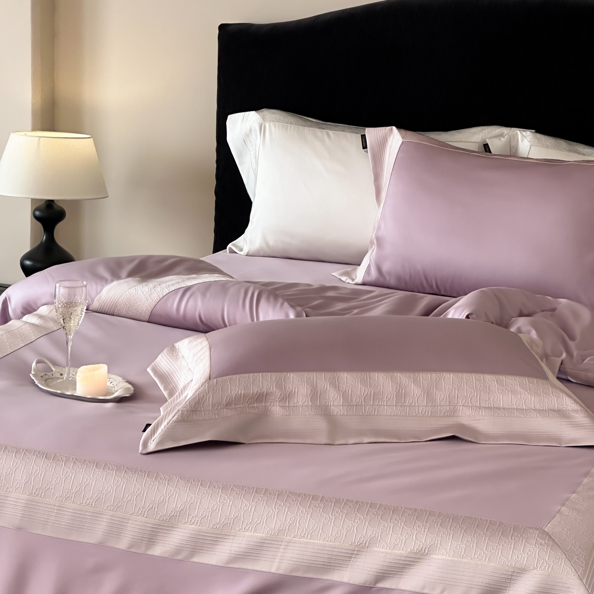 91家纺网 家纺一手货源 找家纺 卡巴伦家纺 2026新款高精密立体压边款四件套-奥黛丽 奥黛丽-紫