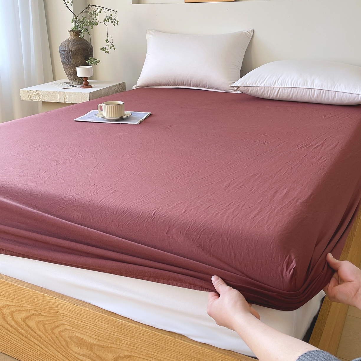 91家纺网 家纺一手货源 找家纺 （总）春皖家纺 2026春夏新款全棉纯棉水洗棉单品系列床笠单件床笠单品-B版单床笠