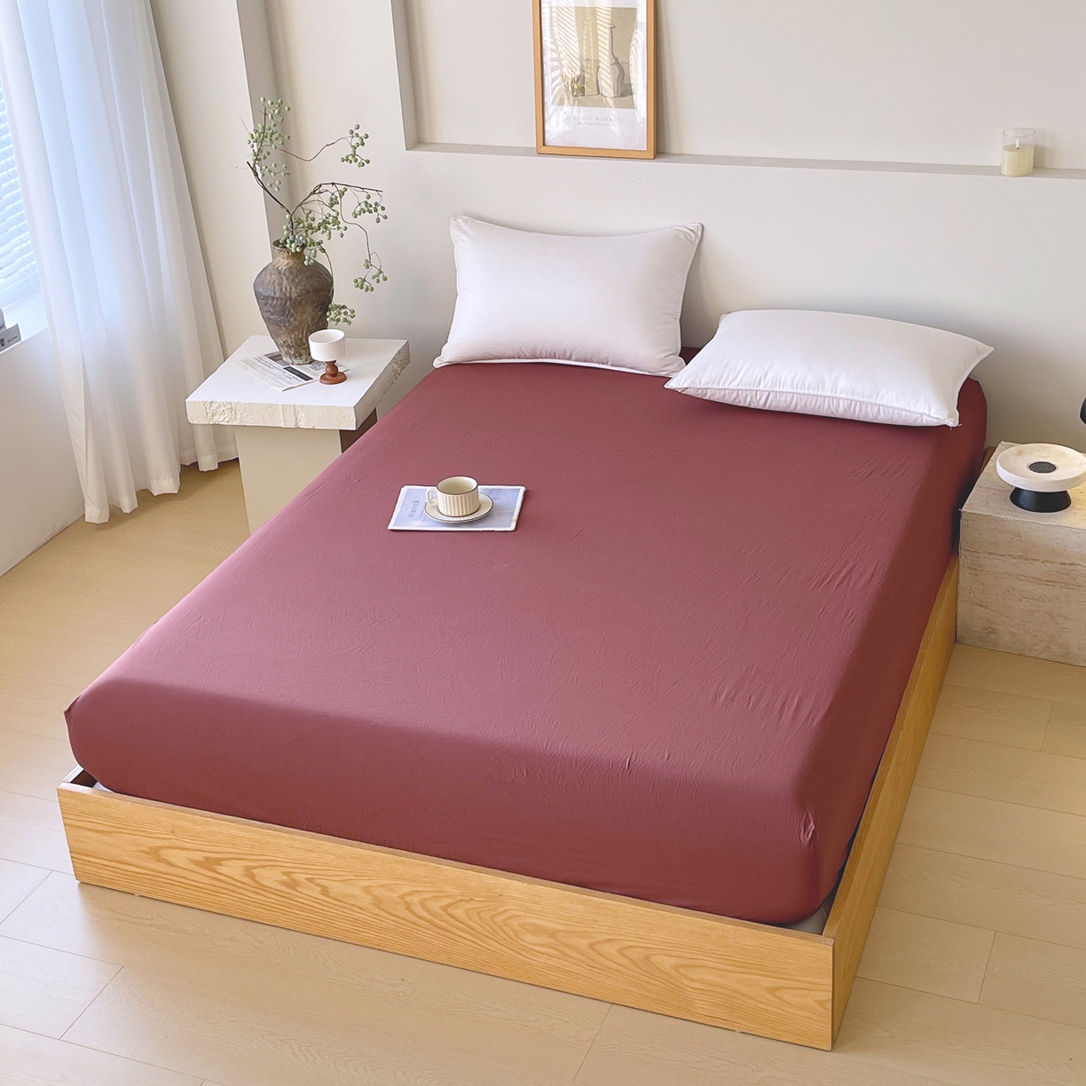 91家纺网 家纺一手货源 找家纺 （总）春皖家纺 2026春夏新款全棉纯棉水洗棉单品系列床笠单件床笠单品-B版单床笠