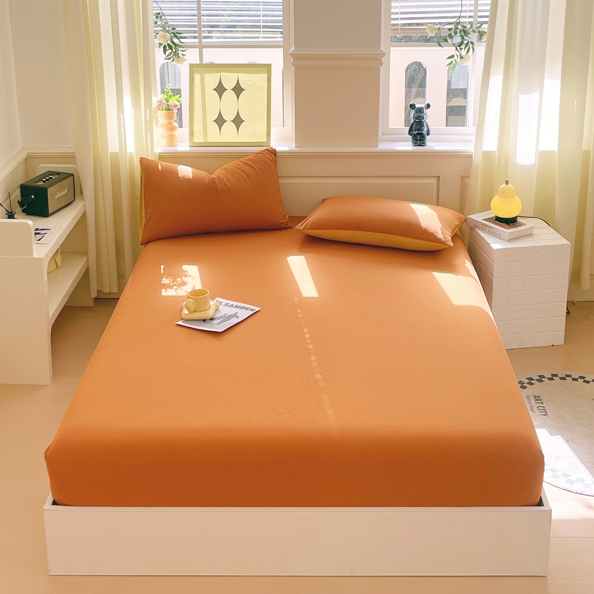 91家纺网 家纺一手货源 找家纺 （总）春皖家纺 2026春夏新款全棉纯棉水洗棉单品系列床笠单件床笠单品-B版单床笠