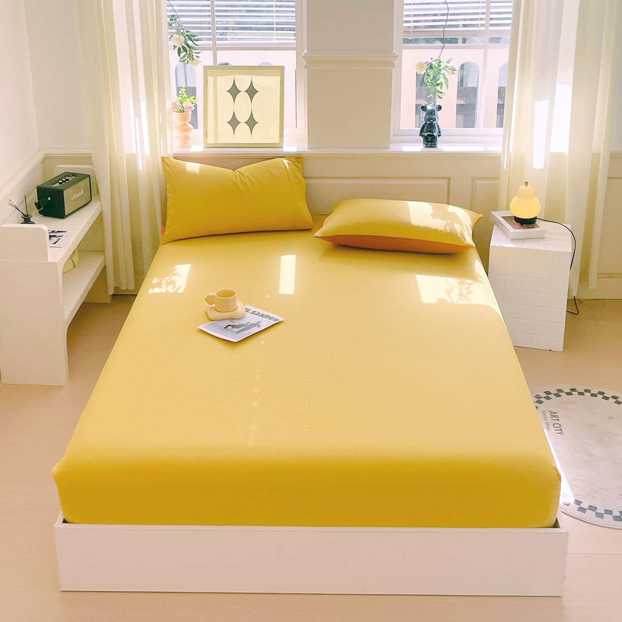 91家纺网 家纺一手货源 找家纺 （总）春皖家纺 2026春夏新款全棉纯棉水洗棉单品系列床笠单件床笠单品-B版单床笠