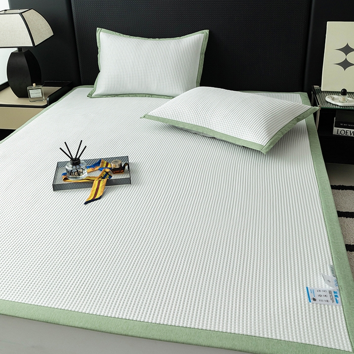 91家纺网 家纺一手货源 找家纺 安哆啦家纺 2026新款480克高端PE冰豆豆软凉席席子 华夫格-温柔白