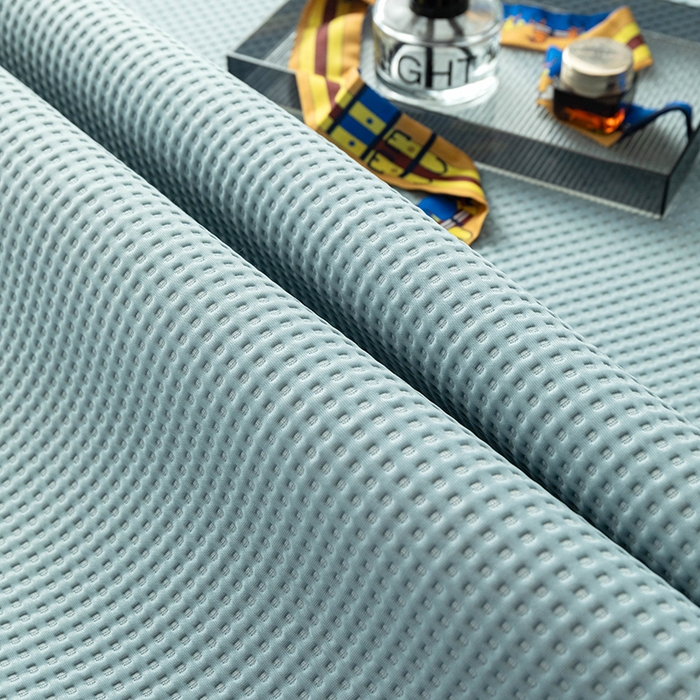 91家纺网 家纺一手货源 找家纺 安哆啦家纺 2026新款480克高端PE冰豆豆软凉席席子 华夫格-冰川蓝