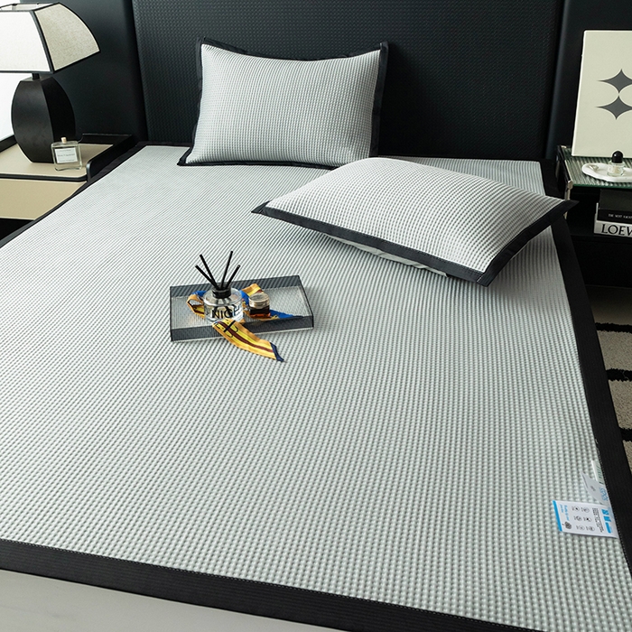 91家纺网 家纺一手货源 找家纺 安哆啦家纺 2026新款480克高端PE冰豆豆软凉席席子 华夫格-高级灰