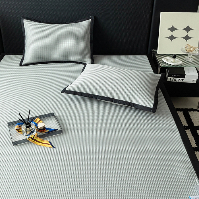 91家纺网 家纺一手货源 找家纺 安哆啦家纺 2026新款480克高端PE冰豆豆软凉席席子 华夫格-高级灰