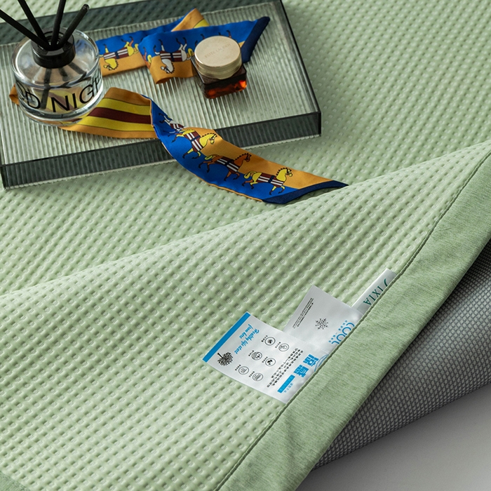 91家纺网 家纺一手货源 找家纺 安哆啦家纺 2026新款480克高端PE冰豆豆软凉席席子 华夫格-抹茶绿