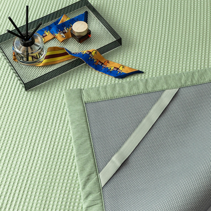 91家纺网 家纺一手货源 找家纺 安哆啦家纺 2026新款480克高端PE冰豆豆软凉席席子 华夫格-抹茶绿