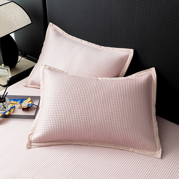 91家纺网 家纺一手货源 找家纺 安哆啦家纺 2026新款480克高端PE冰豆豆软凉席席子 华夫格-樱花粉